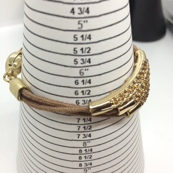 3/$30 CHICO'S GOLD TONE TUBE MULTI STRAND CORD RHINESTONES BRACELET MAGNETIC - Picture 12 of 12